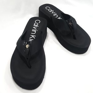 Calvin Klein Women's Mulan Nylon Webbing Sandals